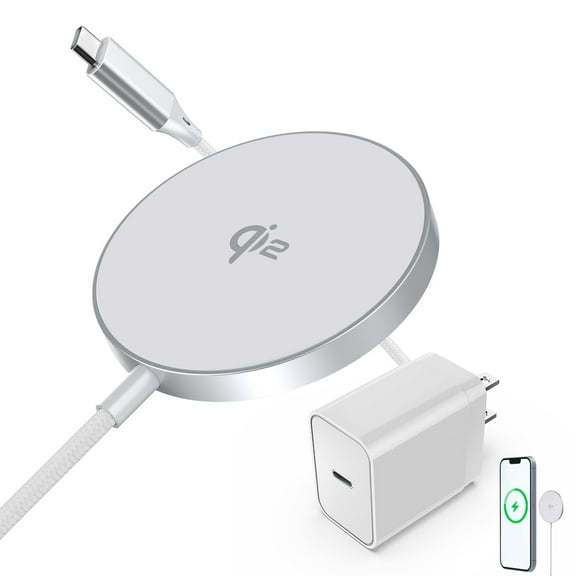 15W iPhone Magnetic Charger with 25W PD Adapter,for Apple Magsafe Charger Qi2 Certified,with Wireless Charger iPhone 17/16/15/14/13/12 All Series/Google Pixel 10