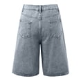 thumbnail image 4 of Women's Wide Leg Denim Bermuda Shorts – Comfortable Straight Fit Jeans in Sizes S-XXXL, Versatile Summer Casual Bottoms for Vacation Daily Wear, 4 of 5