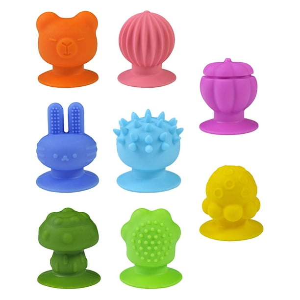 8 juguetes sensoriales de silicona para niños, juguetes educativos de succión, juegos de motricidad fina, ligeros y silenciosos para el hogar.