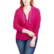 Women's Plus Terry Cloth Hoodie with Rope Trim