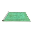 thumbnail image 2 of Ahgly Company Machine Washable Indoor Square Oriental Turquoise Blue Traditional Area Rugs, 5' Square, 2 of 4