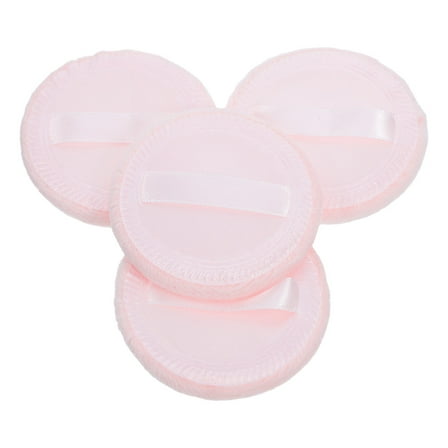Soimiss 4Pcs Round Powder Puff Cotton Non-Fluorescer Foundation Application for Women