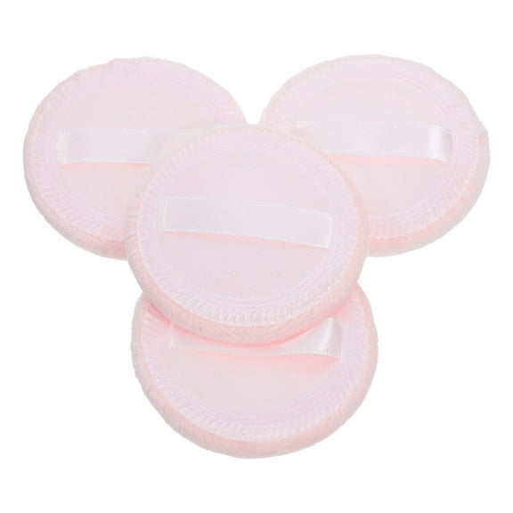 Soimiss 4Pcs Round Powder Puff Cotton Non-Fluorescer Foundation Application for Women