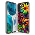 thumbnail image 3 of MUNDAZE Motorola Moto G Power 2021 Shockproof Clear Hybrid Protective Phone Case Neon Rainbow Psychedelic Trippy Hippie Daisy Flowers, 3 of 5