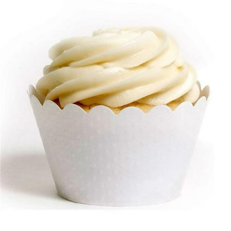 Dress My Cupcake DMC1001 Solid Cupcake Wrappers, Emma White, Pack of 48