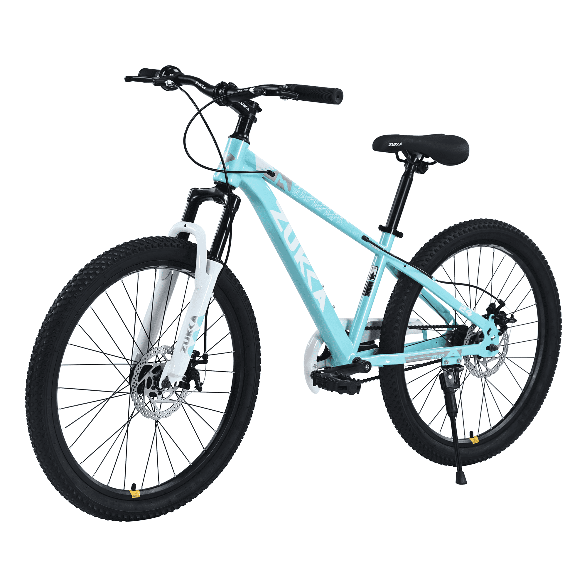 24 Inch Mountain Bike for Kids 9-12 Years, Steel Frame Kids Bike with Dual Disc Brakes, 24" Youth Bicycle with Suspension Fork