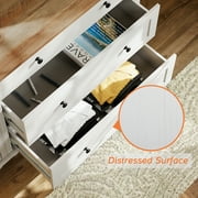 Dresser for Bedroom with 6 Drawer, White Baby Dressers Large Mid Century Modern Wooden Closet Storage Organizer for Living Room,Kids Room Nursery, Hallway
