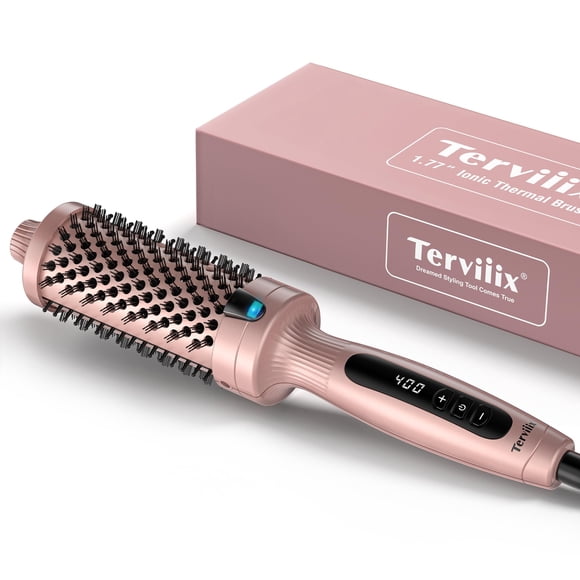 Cepillo térmico Terviiix de cerámica, 4,5 cm, 2 en 1, 200-220 °C