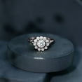thumbnail image 5 of Rosec Jewels Lab Created Diamond Halo Ring (EF-VS Quality) - Bezel Set Engagement Ring - with Jewelry Box, 10K White Gold, US 7.00, 5 of 9