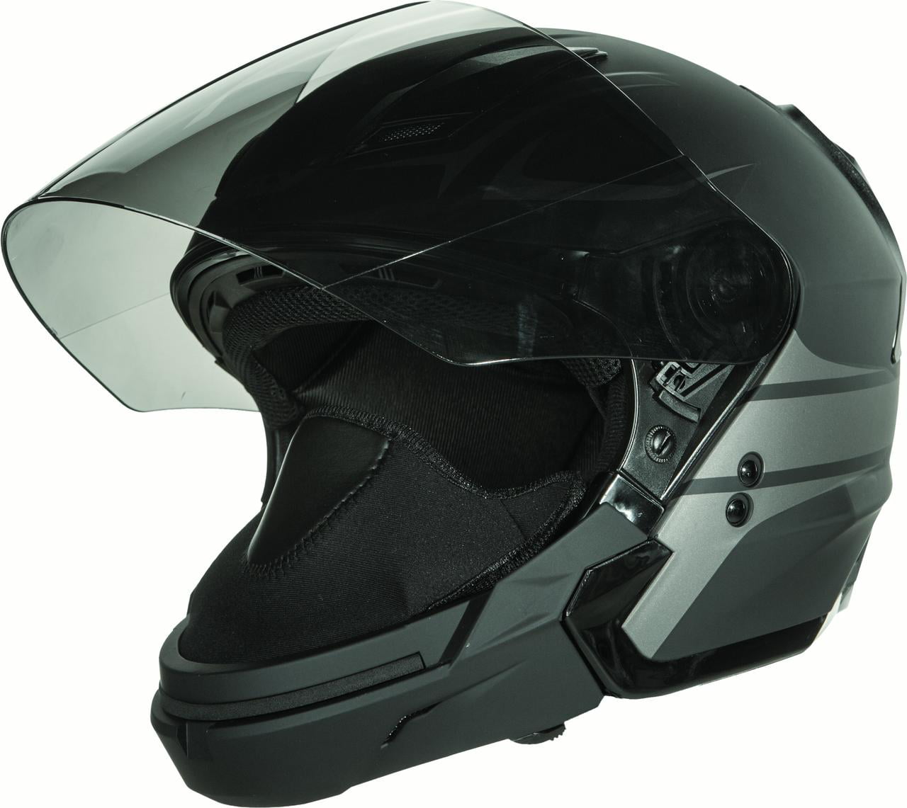 FLY Tourist Open Convertible Helmet Matte Black Silver 73-8107 