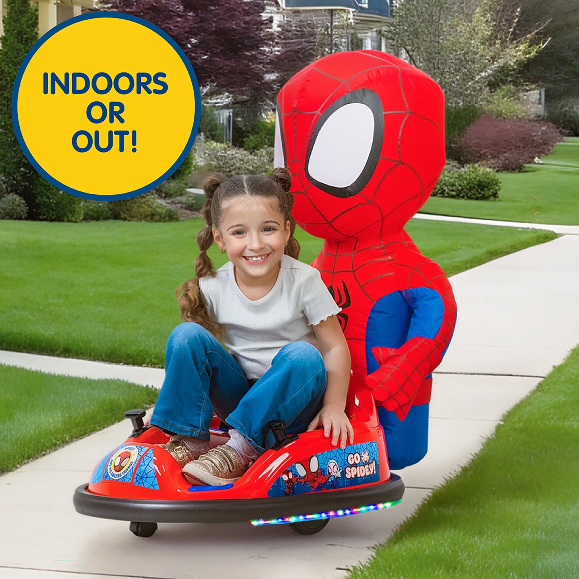 Marvel Spider-Man Spidey ImaginAir 6V Powered Ride-On Bumper Car with Inflatable Character