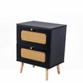 thumbnail image 4 of Bedroom & Living Room Rattan End Table - 2 Handmade Rattan Drawers, 50lbs Capacity, 4 of 15