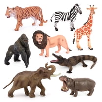 Safari Animal Figures 8PCS Africa Wild Zoo Animal Toys Figurines Decoration Christmas  Birthday Gift