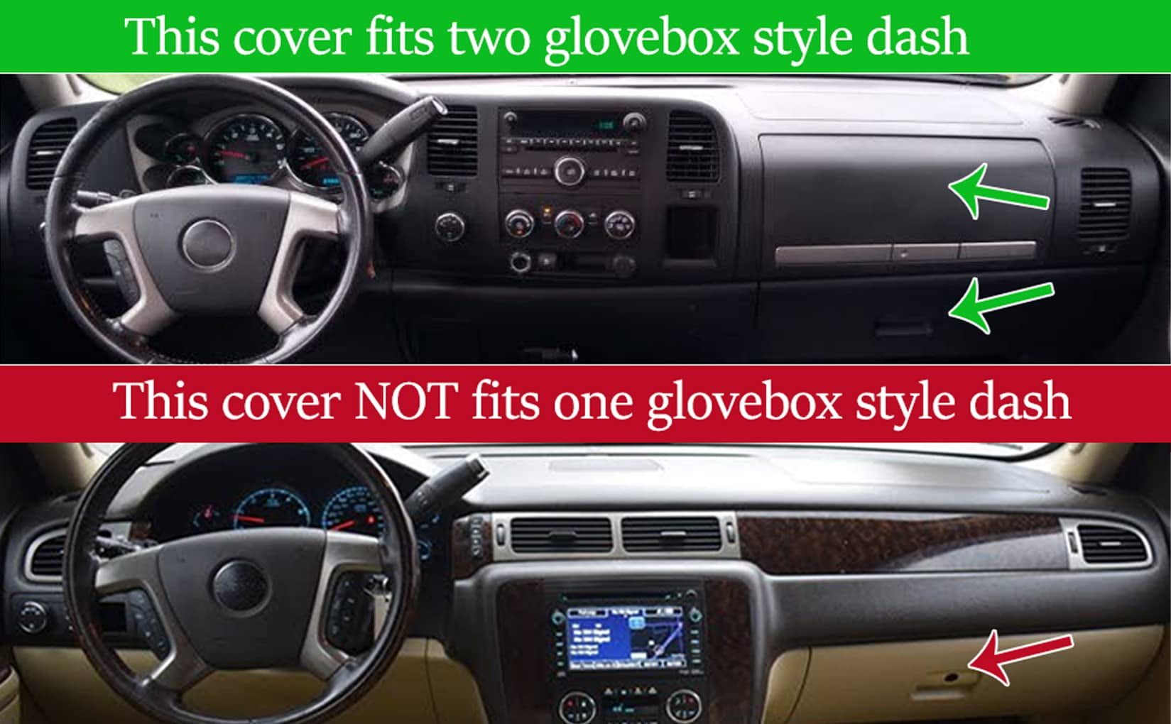 Dash Cover Mat for 2014-2018 Chevrolet Chevy Silverado GMC Sierra 1500 -  Flashark
