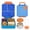 Blue, variant on PoppiKids, Bento Lunch Box Set with Thermos Food Jar, 4 Section Lunch Container, Sauce Cup, Cutlery, Leak Proof, BPA Free, Blue