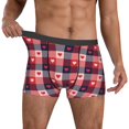 thumbnail image 2 of Kdxio Men's Boxer Briefs with Heart Plaid Print - Comfortable and Breathable Underwear for Everyday Wear, 2 of 7