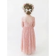 thumbnail image 5 of 2Bunnies Girls' 12M-12yr Paisley All-Over Lace V Back Long Sleeve Maxi Flower Girl Dress, 5 of 7