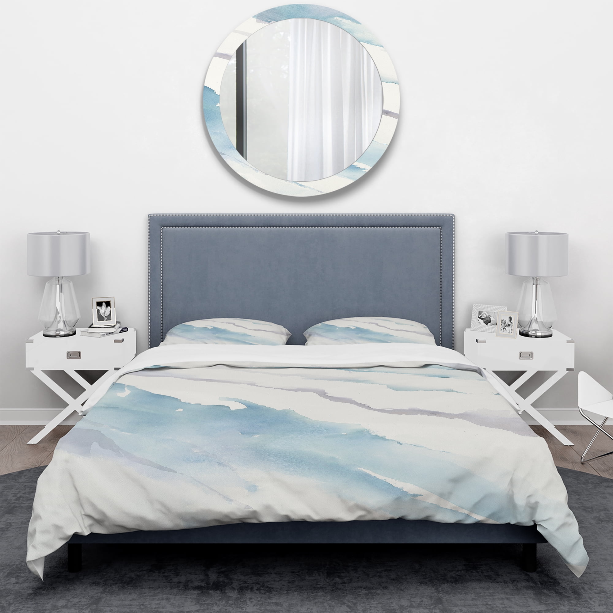 Designart 'Modern Abstract Drift' Geometric Duvet Cover Set