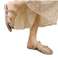 thumbnail image 5 of YgkuHd Women's Summer Slippers,Women's Fashionable Casual Versatile Trendy Flat Decorative Sparkly Plus-Size Shoes Spring/Summer Comfortable Slippers for Summer Season, Daily Wear, 5 of 6