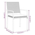 thumbnail image 2 of vidaXL Patio Chairs with Cushions 2 pcs Black 21.3"x24.6"x35" Poly Rattan, 2 of 8