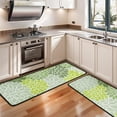 thumbnail image 3 of Kitchen Rugs Sets Of 2,Green Floral and Petal Pattern Anti Fatigue Kitchen Mat Rugs Non Slip Washable,Decorative Kitchen Floor Mats for Kitchen,Sink,Laundry,17"x47"+17"x47", 3 of 5