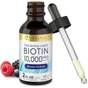 Liquid Biotin 10000mcg | 2 oz | Vegetarian Formula | by Carlyle