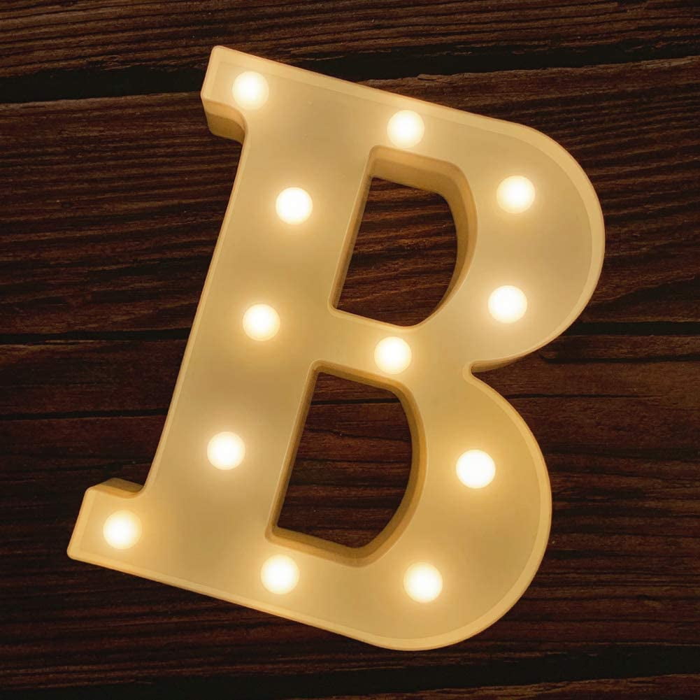 Colorful Neon Letter Lights 26 Light Up Letters for Romantic Atmosphere Help Sleep Wedding Birthday Party Battery Powered Christmas Lamp Home Bar Bedroom Decoration J, Without Remote Control 