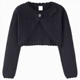 thumbnail image 2 of NOLDARES Kids Girls Cardigan Long Sleeve Button Toddler Cardigan Knit Sweater(Black,8-9 Y), 2 of 9