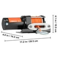 thumbnail image 4 of SKYSHALO Electric Winch, 3500 lb Pulling Power, 12V DC for ATV/UTV, with 3/16 in x 39 ft 12-Strand Synthetic Rope, Aluminum Fairlead, Wired Remote, 4 of 9