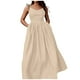 thumbnail image 1 of Vestido de moda liso sin espalda con cuello en V y cintura alta para mujer, poliéster spandex, estilo sexy y elegante, tallas S-XXXL, 1 of 6