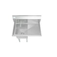 thumbnail image 5 of KoolMore 33 in. One Compartment Stainless Steel Commercial Sink with Drainboard, Bowl Size 15"x 15"x 12", 5 of 10