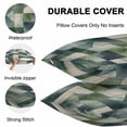 thumbnail image 4 of Waterproof Throw Pillow Covers Set of 2, 16x16 Inch Green Teal Geometric Decorative Pillowcases Outdoor Pillow Slip Cushion Covers Set for Couch Tent Abstract Art Modern, 4 of 7