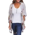 thumbnail image 1 of Sedceaty Women Swimsuit Cover Up, Summer Bikini Beachwear Dress Kimono Cardigan Rose Pattern Long Sleeve Beach Cover Up Tops, 1 of 9
