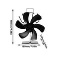 thumbnail image 2 of BE-TOOL 6 Blades Wood Stove Fan Heat Powered Electric Fireplace Fan for Wood Burning Stove / Fireplace / Log Burner Black, 2 of 8