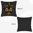 thumbnail image 6 of Set of 2 18x18in Throw Pillow Covers - Art Nouveau Floral & Geometric Design Vibrant Colors on Dark Background Perfect for Couch & Bed, 6 of 8