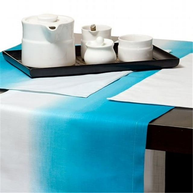 Textrade RPM51501TUS 5 Piece Gradient Runner & Placemat Set- White & Blue