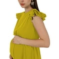 thumbnail image 5 of Women's Maternity Dress Square Neck Ruffle Strap Flying Sleeve Pregnancy Dress Mama Cute Babydoll Dress Summer, 5 of 6