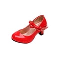 thumbnail image 2 of hengsof Girls High Heel Dress Shoes Fashion Solid Color Bow Spring Summer Princess Flat Shoes Party Heels Performance Comfort Dance Shoes, 2 of 8