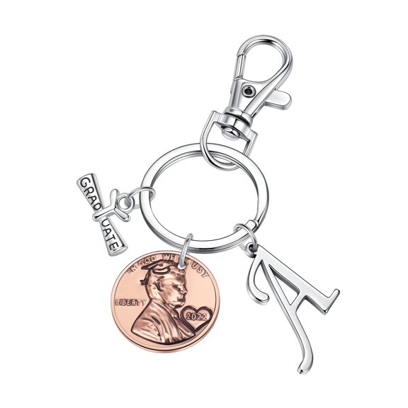 AUNOOL Graduation Gifts for Her Him 2022 Grad Gifts Keychain With Letter A-Z Class of 2022 Keychain Graduation Gifts for Her Him