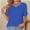 Royal Blue, variant on Women's V Neck T Shirts Casual Rolled Short Sleeve Side Split Summer Tops Loose Fit