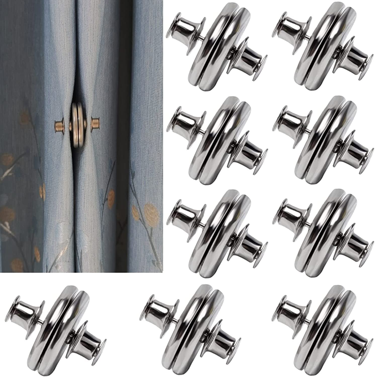 heylad 10 Pairs Curtain Magnets Closure, Magnetic Curtain Clips for Indoor  Outdoor Curtains Prevent Light Leaking, Strong Curtain Weights Magnets for