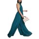 thumbnail image 2 of VISgogo Mono sin mangas con cuello halter para mujer con pierna ancha Color sólido Ropa de verano fresca sin espalda VISgogo moda, 2 of 9