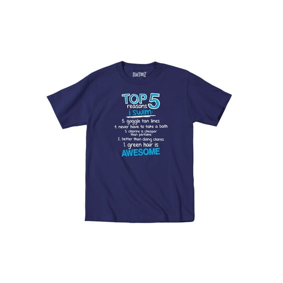 Instant Message - Top 5 Reasons I Swim-YOUTH SHORT SLEEVE TEE-XL