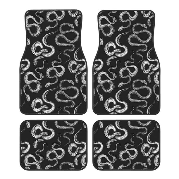 Fotbe Snake Juego de 4 Tapetes para Auto con Estampado – Alfombrillas de Goma Reforzada, Diseño Antideslizante, Protección para Todo el Año – Vehículos, Autos, Camionetas y SUVs