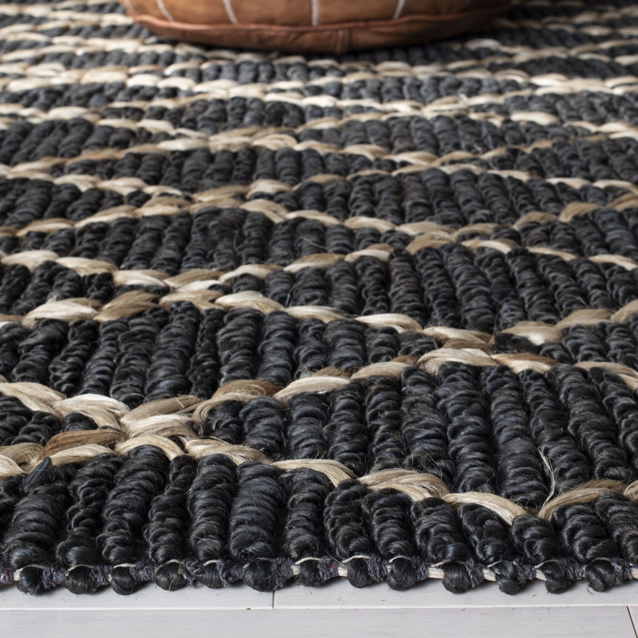 SAFAVIEH Natural Fiber Ingram Geometric Area Rug, 8' x 10', Charcoal