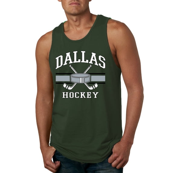 Wild Bobby City of Dallas Hockey Fantasy Fan Sports Men's Tank Top, Forest Green, XX-Large