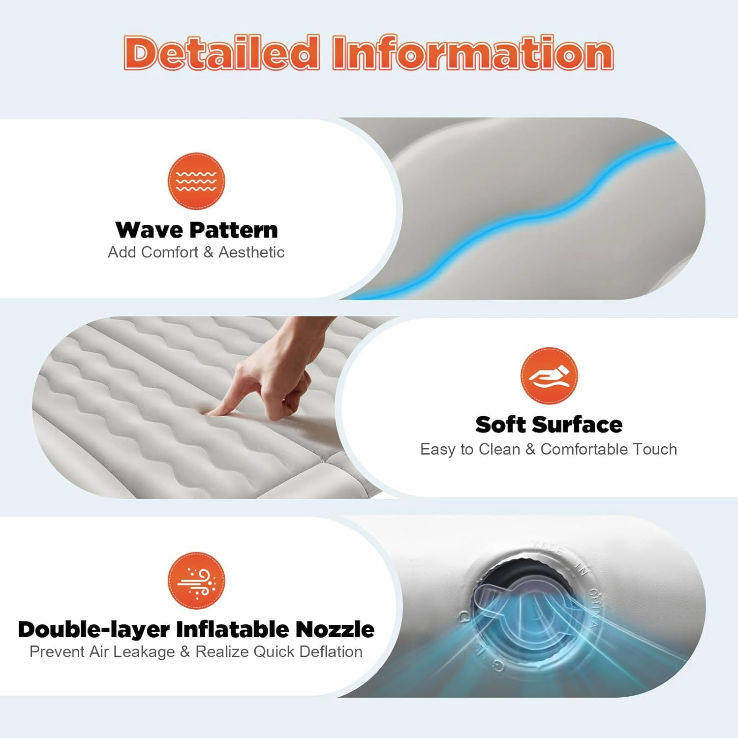 Miumaeov Inflatable Car Air Mattress Back Seat Bed,Foldable Air Mattress Bed  Inflatable Pump, 661lb Load Max for Camping, Travel