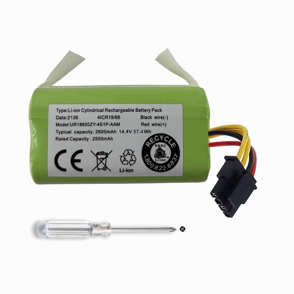2600mAh New Replacement Battery for iHome AutoVac Nova iHRV6-BLK Robot Vacuum Mapping