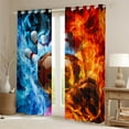 thumbnail image 2 of Ice Fire Bowling Curtains,Sports Themed Curtains Bowling Decor for Room,Ball Games Curtains Red and Blue Window Curtains 2 Panels 42"Wx63"L, 2 of 6