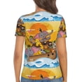 thumbnail image 3 of Fuzoiu Animals on Noah's Ark1 Print Women's V-Neck T-Shirt,Women's Short Sleeve Top, Comfortable for Work, Leisure, and Sports, 3 of 7